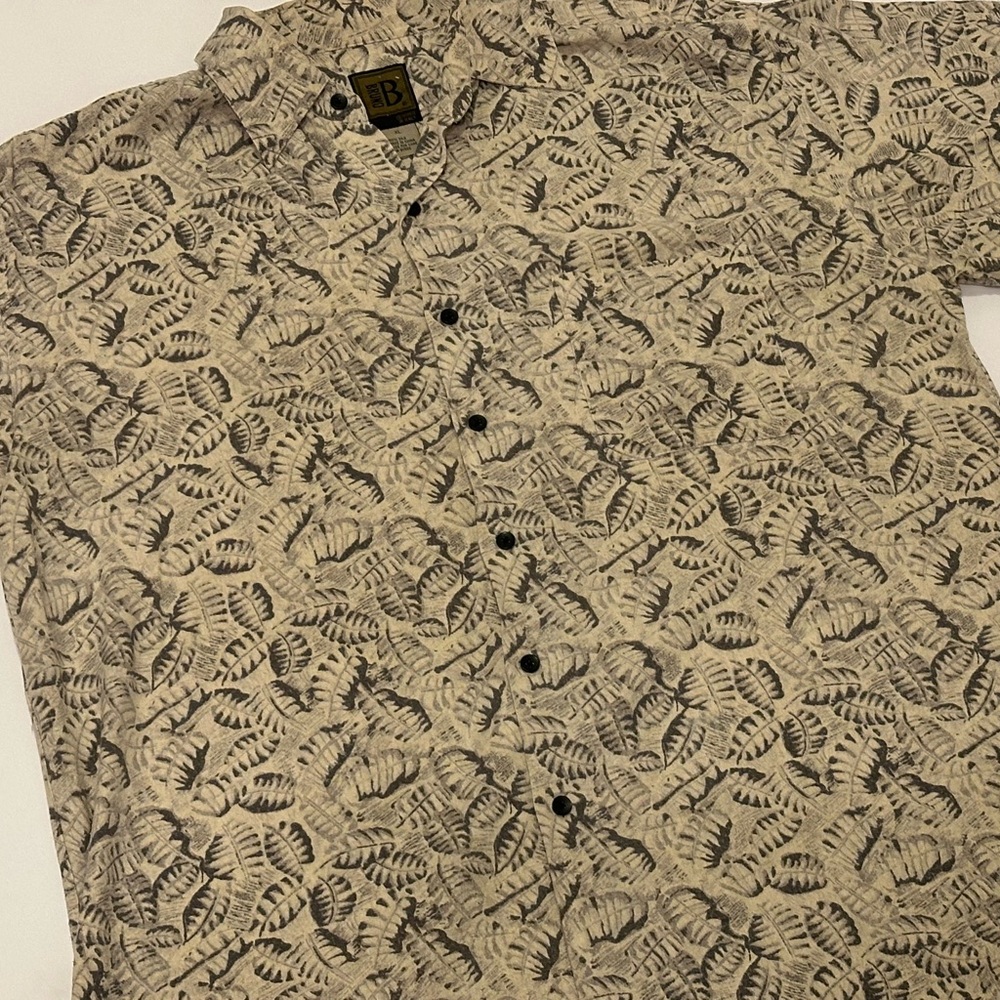 Bruno‎ Beige Leaf Pattern Men's Shirt